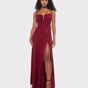 Elegant Burgundy Evening Gown